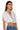 Side View Indigo Draped Rhinestone Mesh Blouse In White