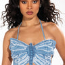 Front View Infinity Butterfly Bandeau Top