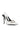 Back View Interlocking Embellished Denim Slingback Stiletto Pump In White