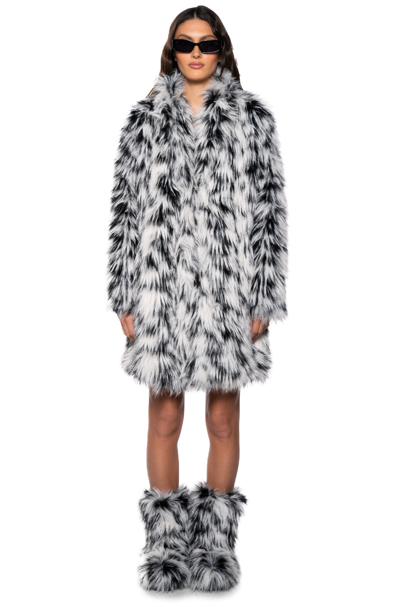 Extra View Interstellar Shaggy Faux Fur Coat
