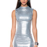 Front View Into The Night Denim Bodycon Mini Dress