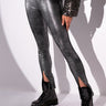 Front View Into The Night Metallic Split Hem Pant