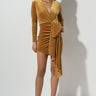 Front View Into The Night Mini Dress in Mustard