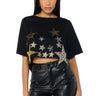 Front View Into The Stars Cropped Short Sleeve T Shirt