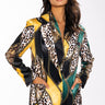 Front View Into The Wild Printed Satin Blazer