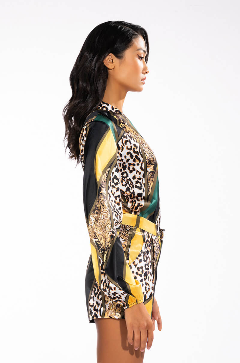 Extra View Into The Wild Satin Bodysuit