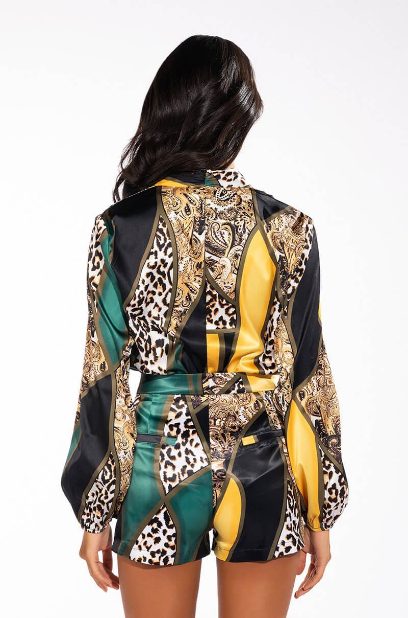 Extra View Into The Wild Satin Bodysuit