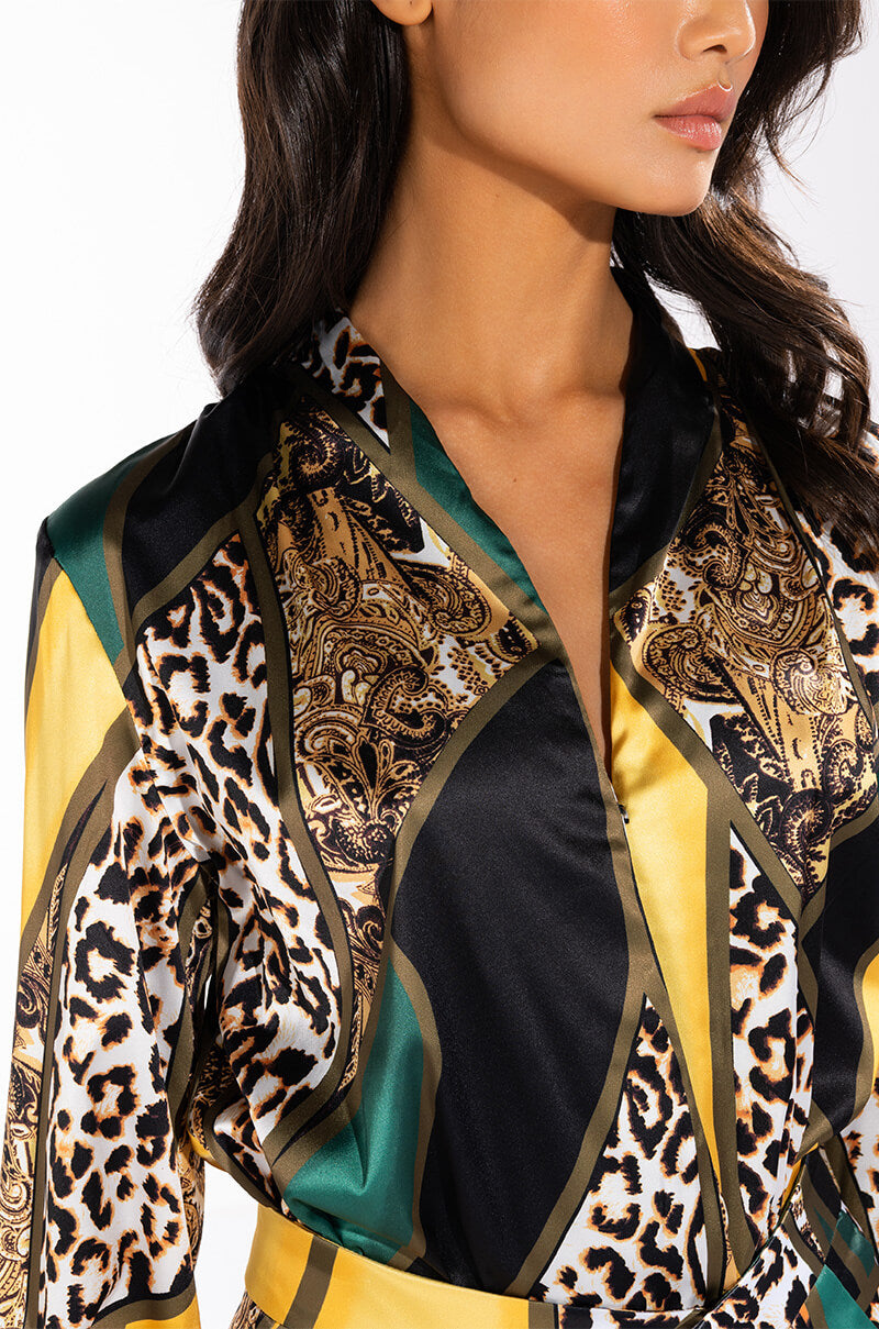 Extra View Into The Wild Satin Bodysuit