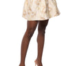 Front View Iris Brocade Mini Skirt In Beige Multi