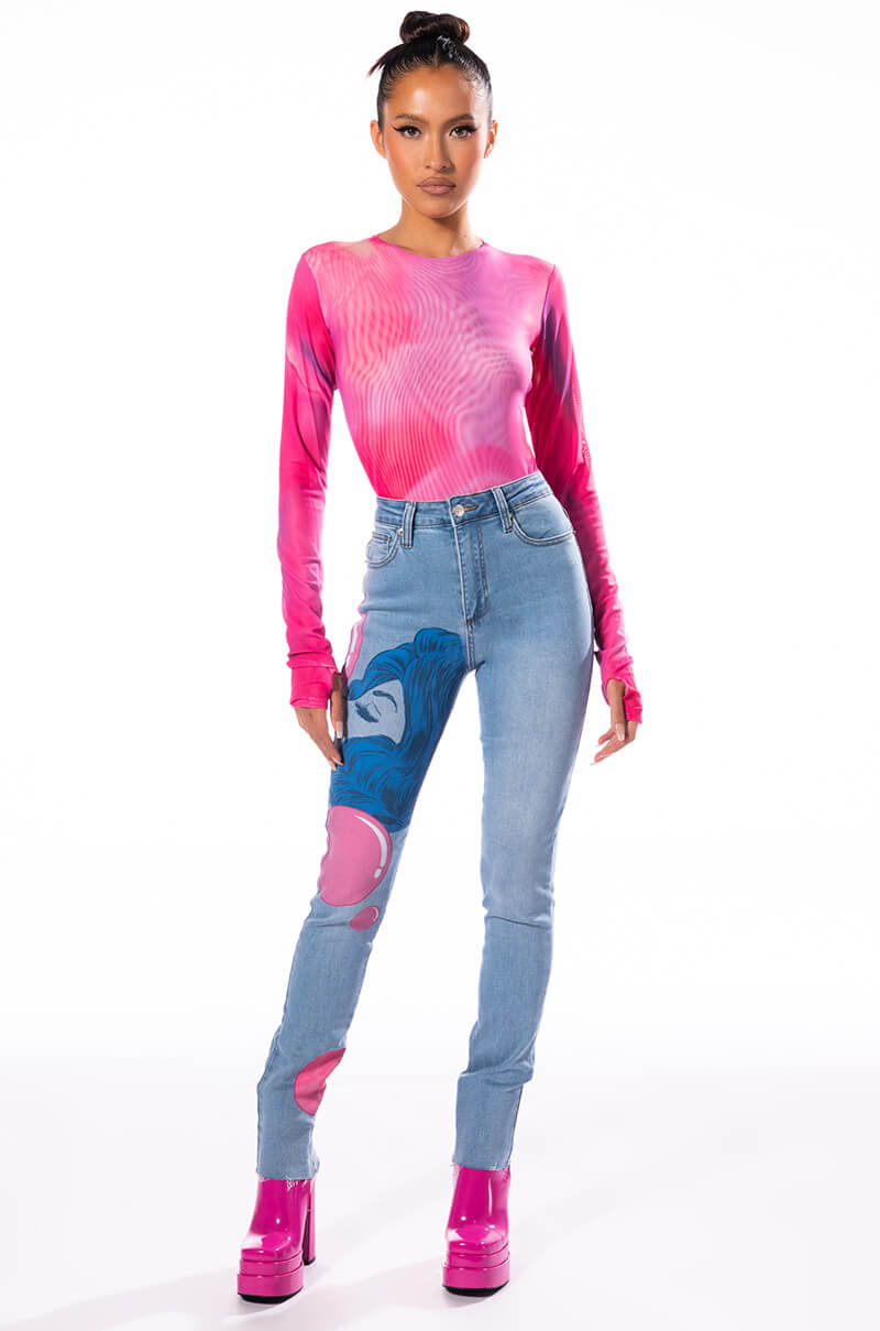 Extra View Iris Long Sleeve Mesh Bodysuit