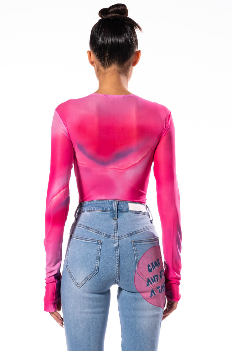 Extra View Iris Long Sleeve Mesh Bodysuit