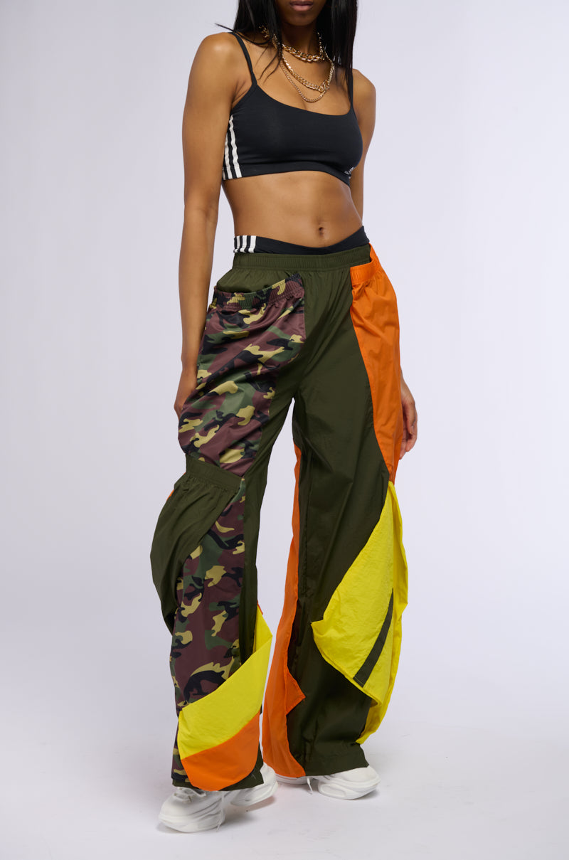 Extra View Isa Camo And Colorblock Nylon Sweatpant