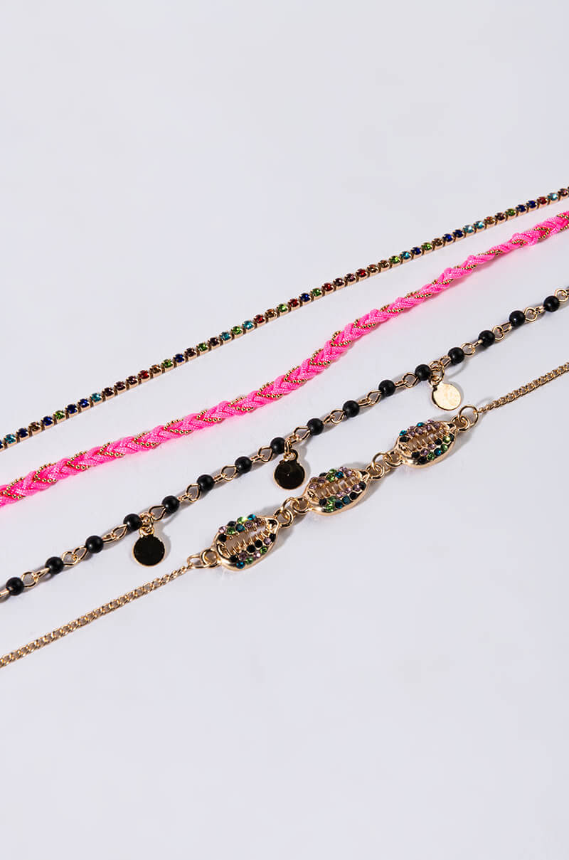 Back View Island Time Anklet Set 2
