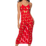 Front View Island Vibes Cutout Tank Maxi Dress In Red