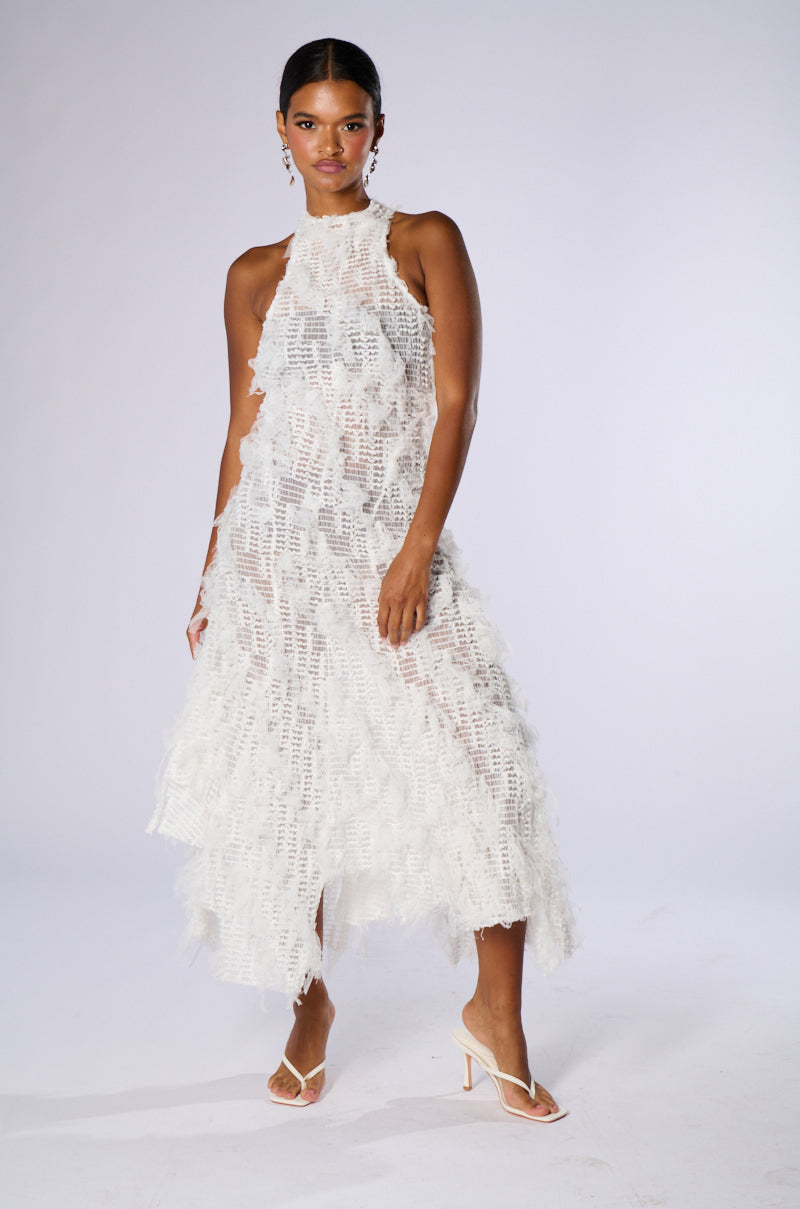 IT FACTOR MESH MAXI DRESS IN WHITE AKIRA IT FACTOR MESH MAXI DRESS IN WHITE AKIRA