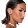 Front View It Girl Rhinestone Ear Cuff In Silver