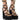 Front View Italia Chunky Embellished Sandal In Black