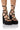 Front View Italia Chunky Embellished Sandal In Black