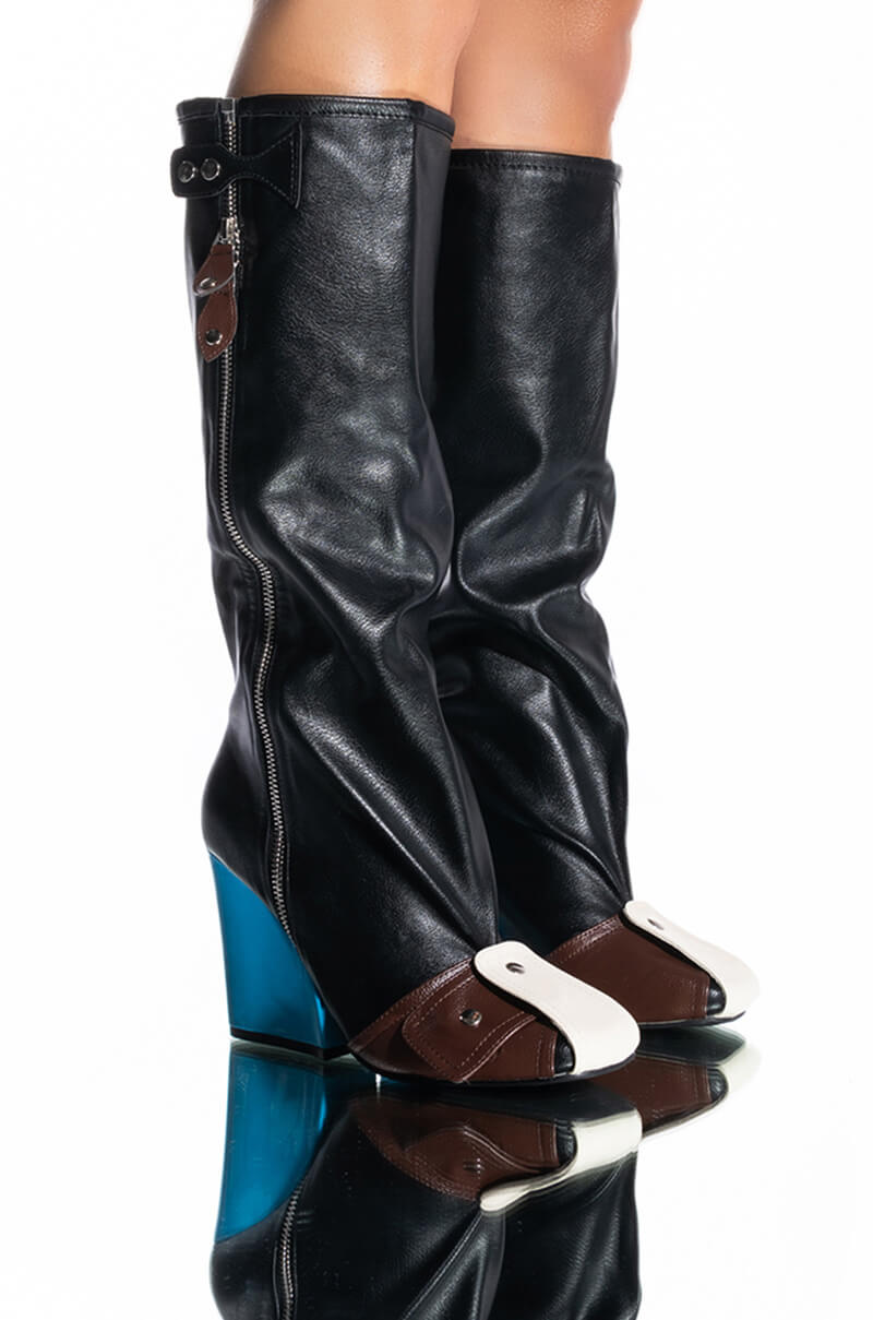 Side View Its A Look Multi Colored Chunky Boot