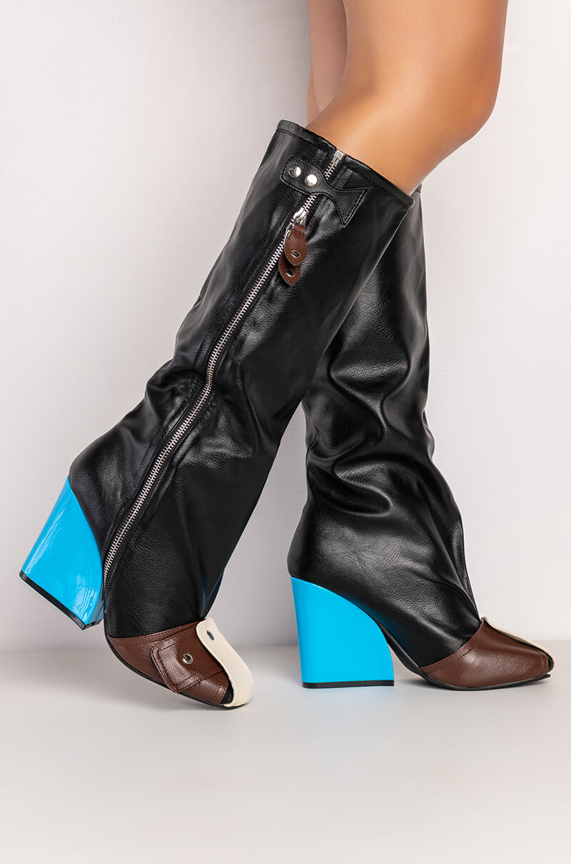 Back View Its A Look Multi Colored Chunky Boot