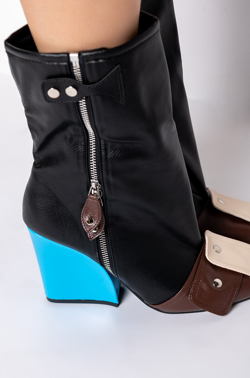 Full View Its A Look Multi Colored Chunky Bootie