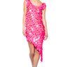 Front View Its A Party Sequin Chain Mini Dress In Fuchsia