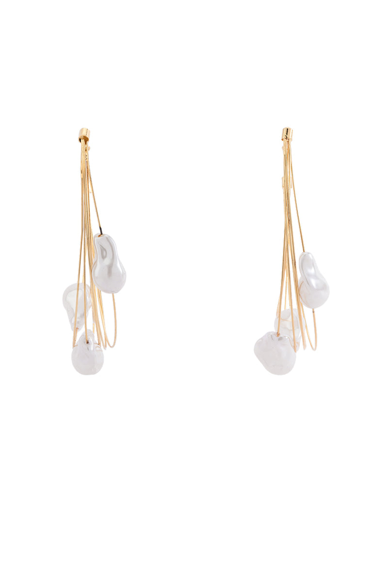 Side View Its A Trend Pearl Statement Hoops