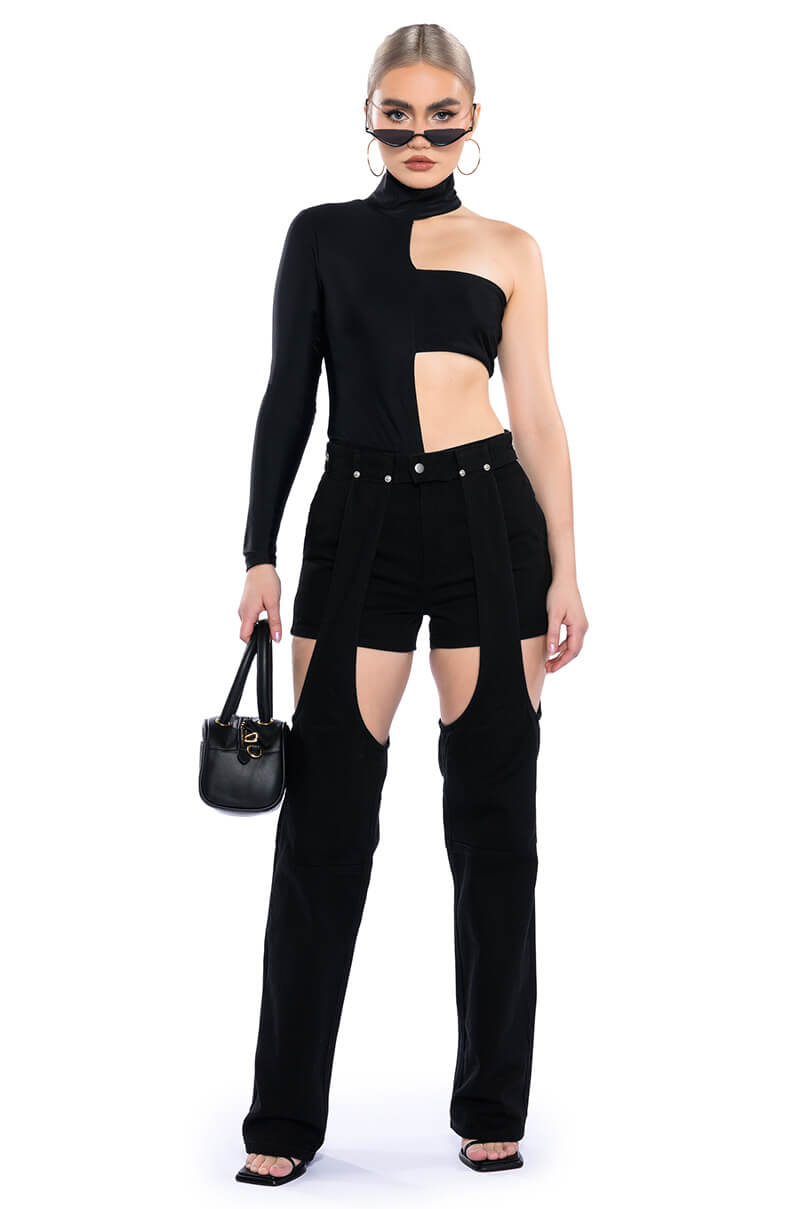 Back View Its A Vibe Denim Short And Chaps Jean