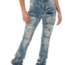 Front View Its A Vibe Stacked Cargo Jeans