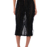 Front View Its A Wrap Macrame Mesh Bodycon Midi Skirt