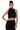 Front View Its A Wrap Macrame Mesh Sleeveless Mock Neck Top