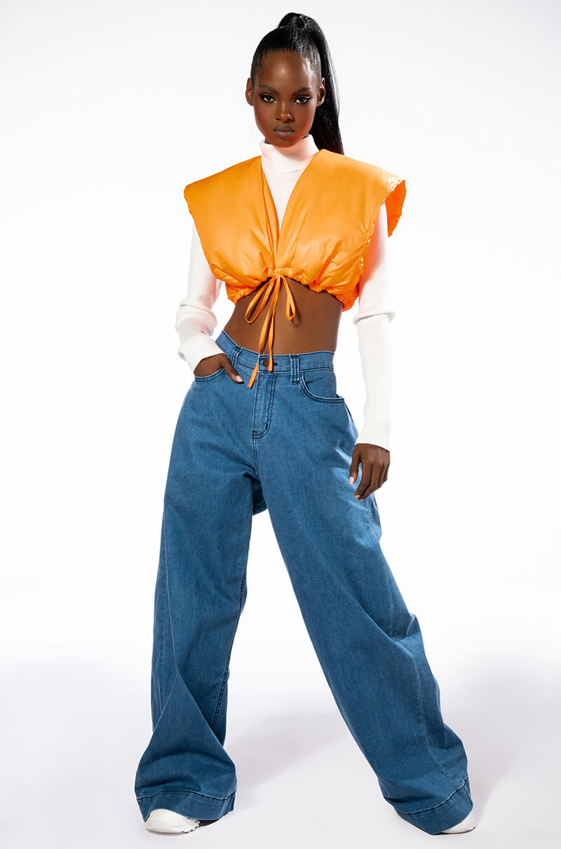 Back View Its A Wrap Puffer Crop Tank Top 2