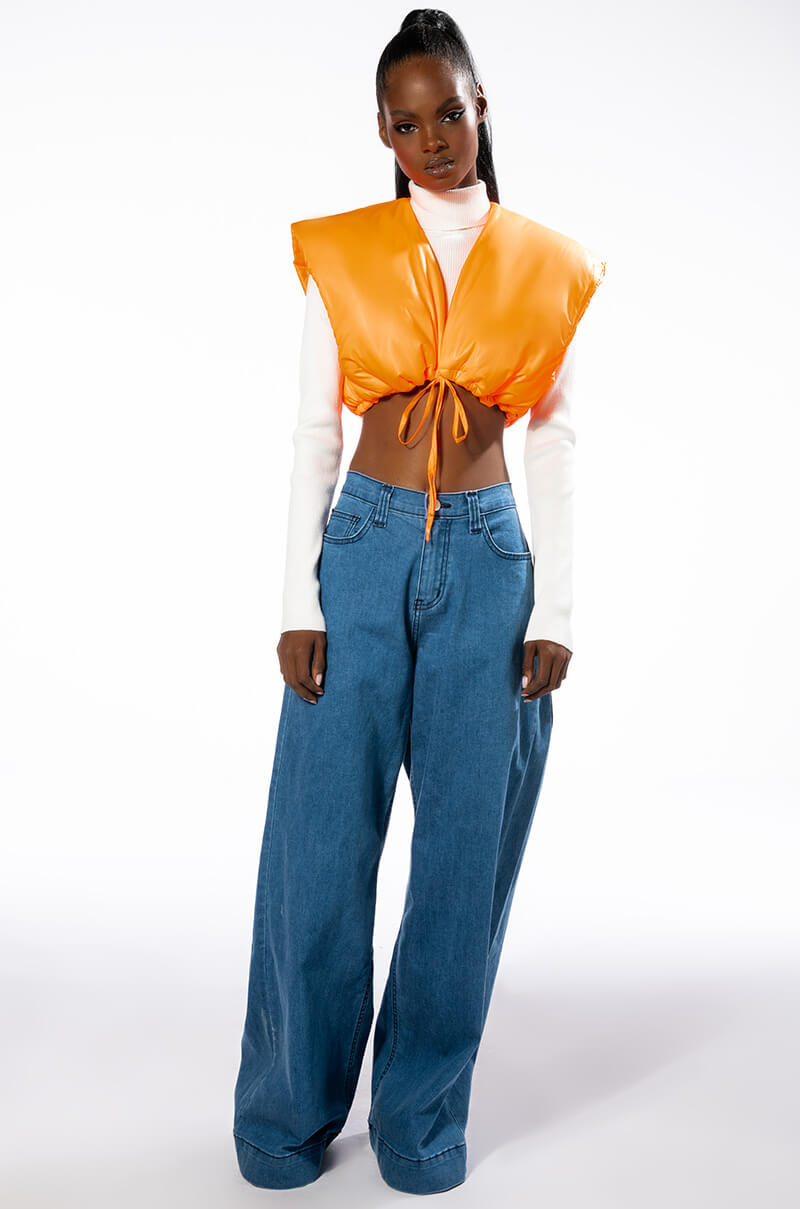 Extra View Its A Wrap Puffer Crop Tank Top 7