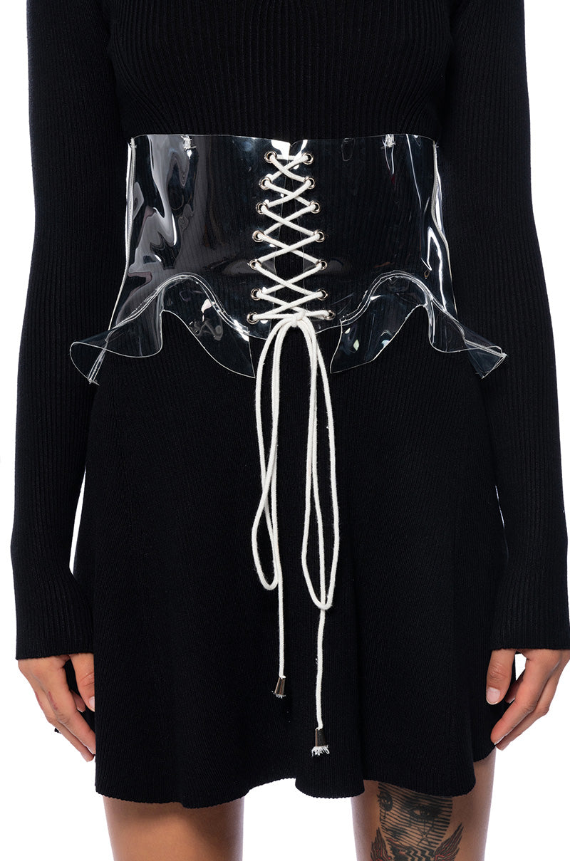 Front View Its Clear To Me Peplum Belt