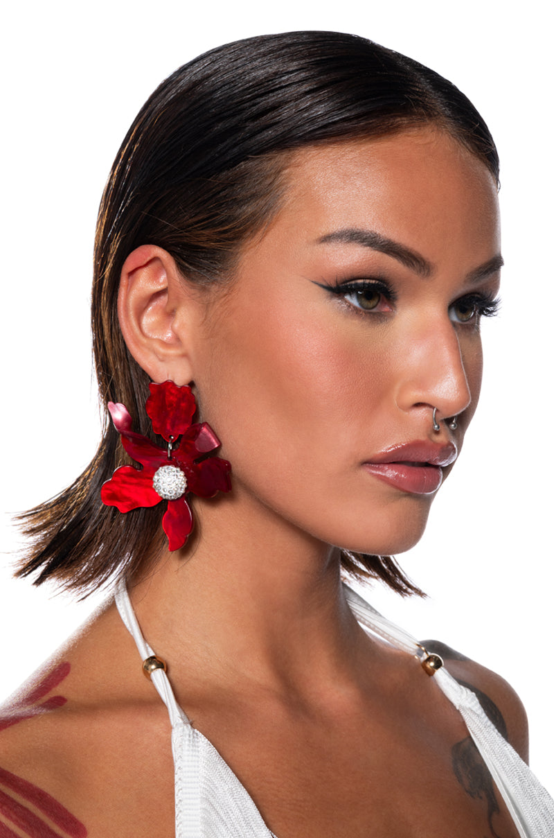 Front View Its Giving Boss Embellished Acrylic Earrings