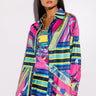 Front View Its Giving Vacation Long Sleeve Blouse