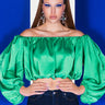 Front View Its Like That Yall Off The Shoulder Cropped Blouse