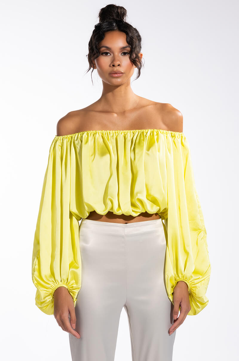 Back View Its Like That Yall Off The Shoulder Cropped Blouse