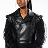 Front View Its My Time Moto Jacket With Mesh Puff Sleeve