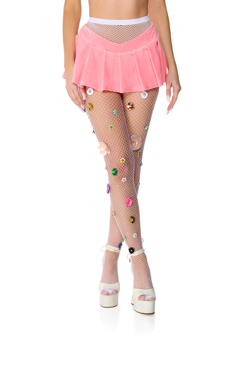 Front View Its Poppin Embellished Tights
