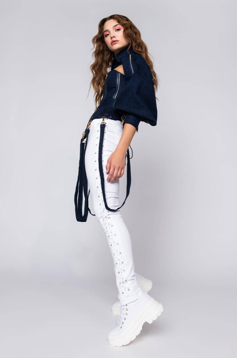 Extra View Its The Details For Me Denim Corset And Cropped Jacket