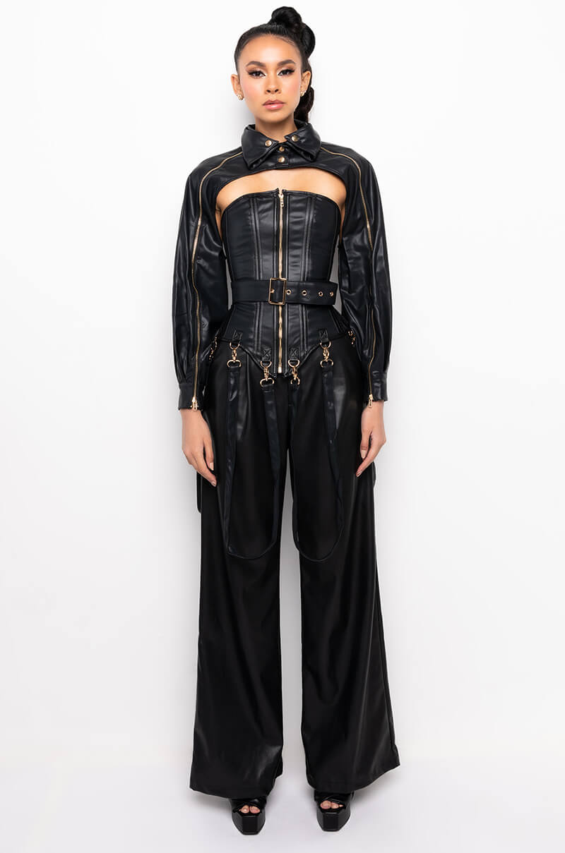 Extra View Its The Details For Me Pu Corset And Jacket