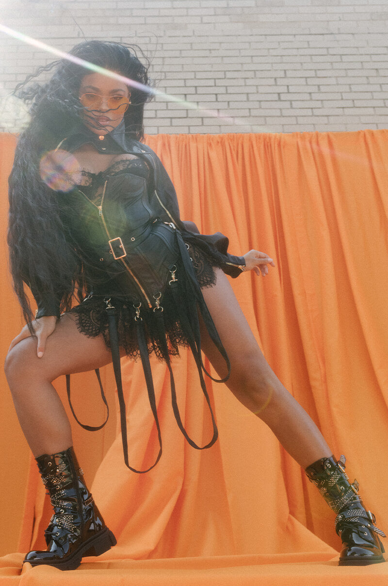 Extra View Its The Details For Me Pu Corset And Jacket