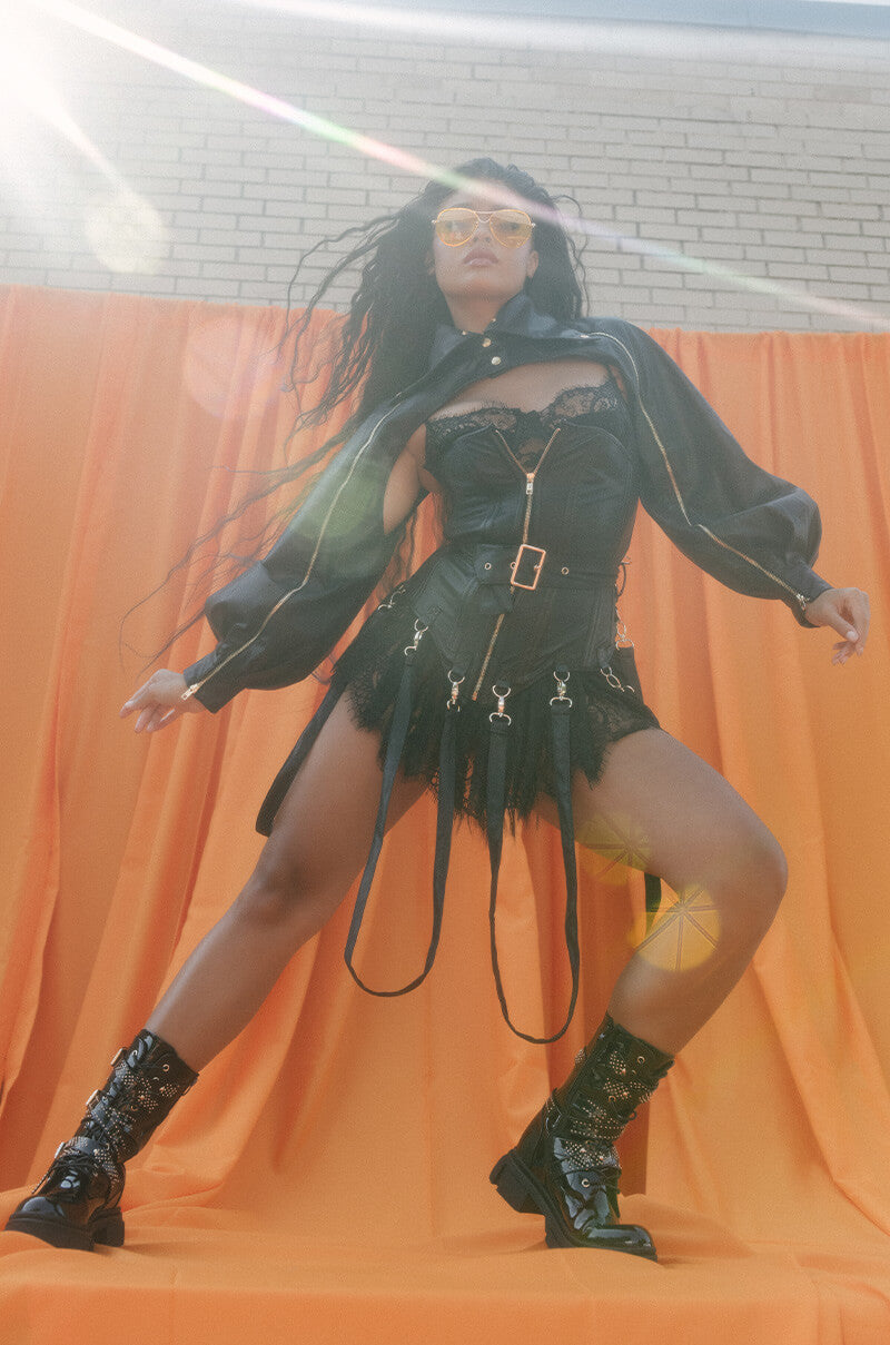 Extra View Its The Details For Me Pu Corset And Jacket