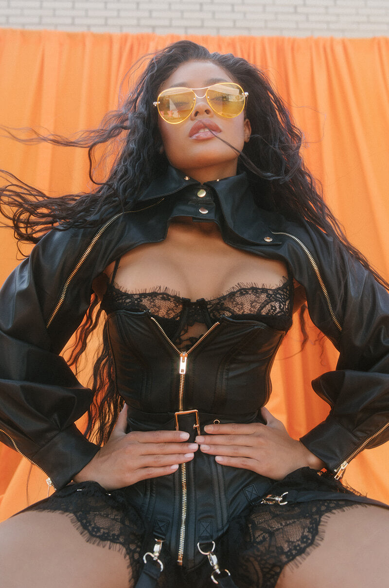 Front View Its The Details For Me Pu Corset And Jacket