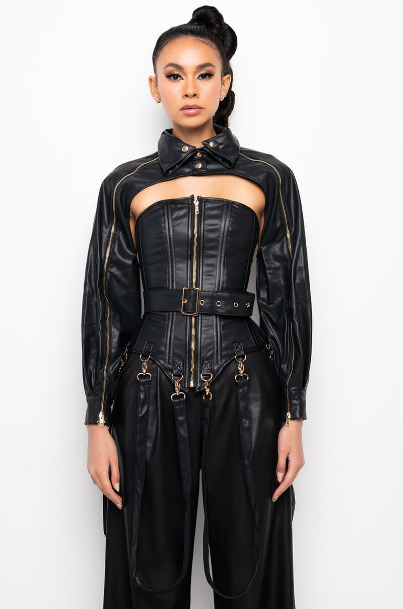 Extra View Its The Details For Me Pu Corset And Jacket