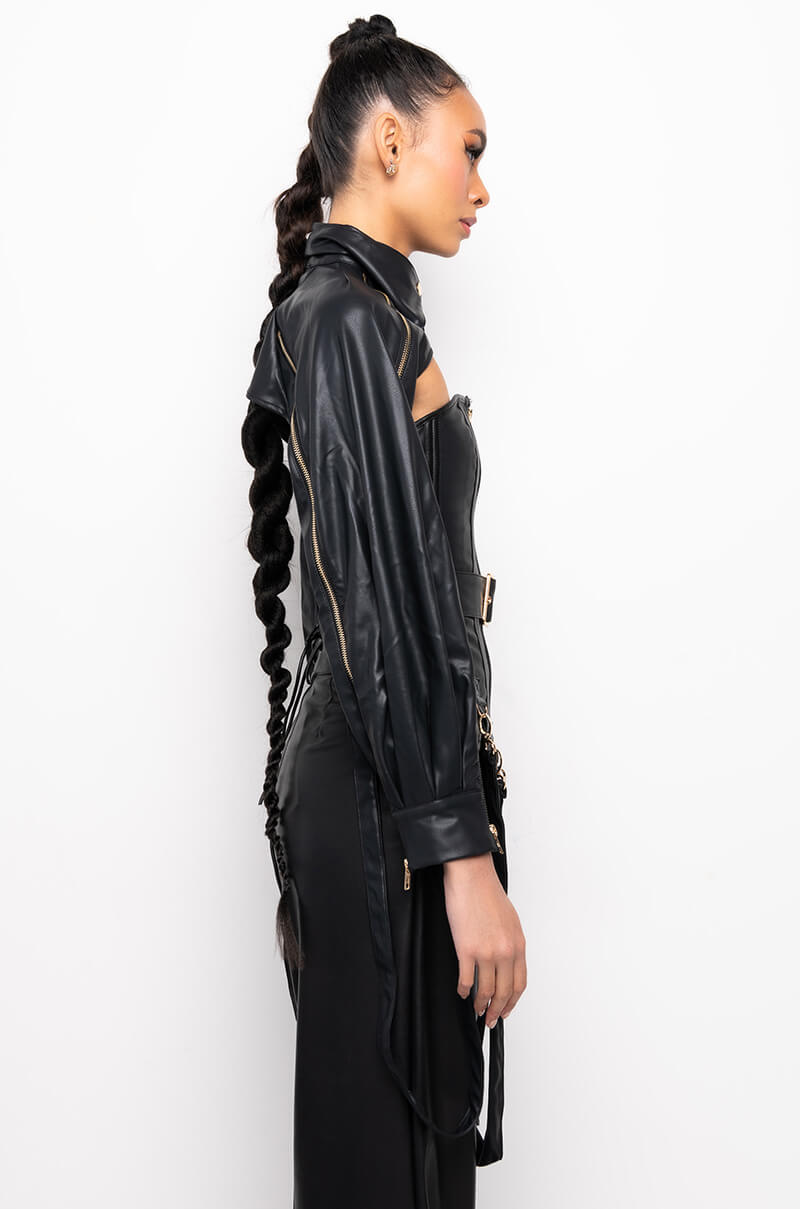Extra View Its The Details For Me Pu Corset And Jacket