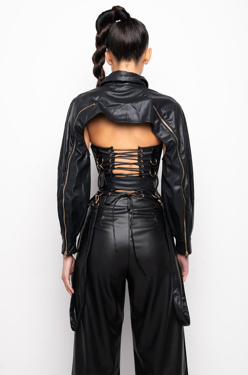 Extra View Its The Details For Me Pu Corset And Jacket