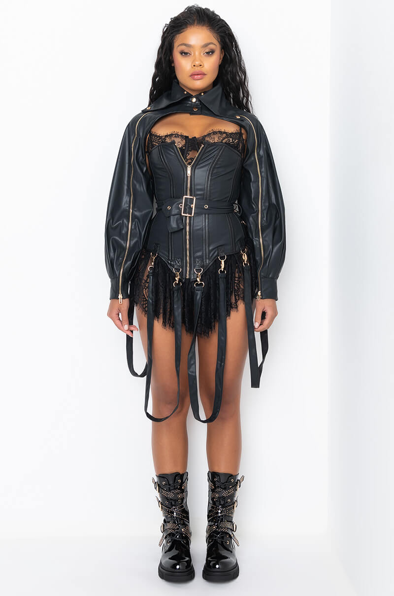 Extra View Its The Details For Me Pu Corset And Jacket