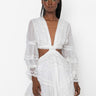 Front View Its The One Lace Mix Back Lace Mini Dress in White